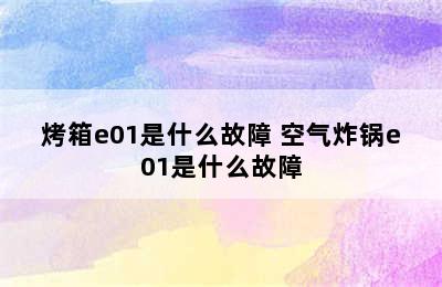 烤箱e01是什么故障 空气炸锅e01是什么故障